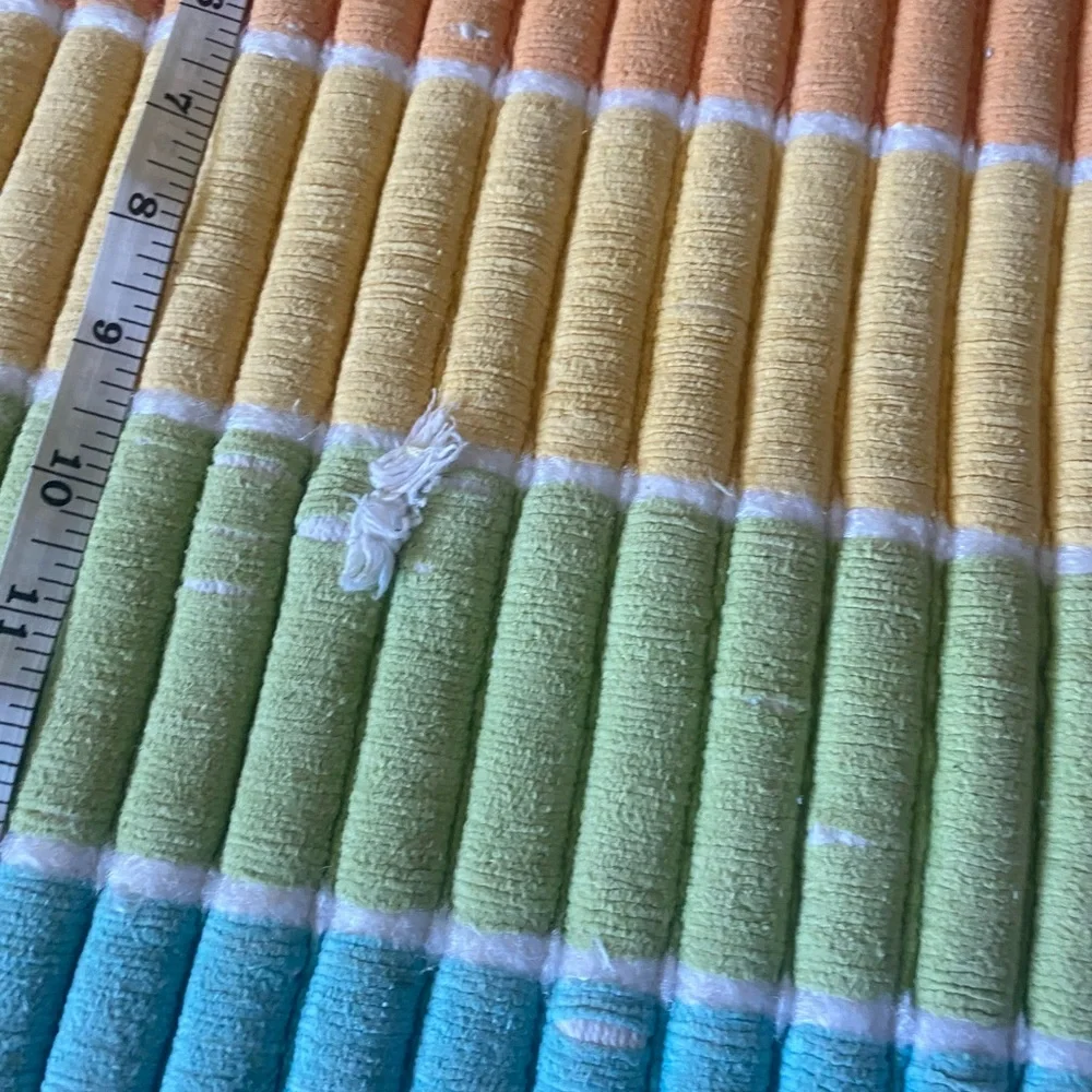 Vibrant rainbow multi-colored bath mat